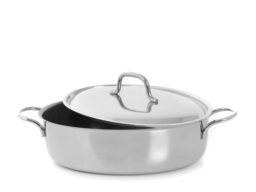 Gierre Ovaler Edelstahl-Bräter 2 Griffe Mit Deckel cm 32 Kochtopf, Multicolor 0402532