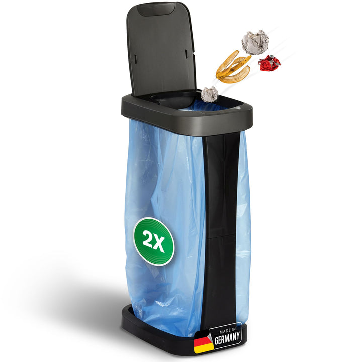 Novaliv 2X Müllsackständer mit Deckel für 70L-120L Müllsäcke, extra Robust & Fester Stand Outdoor ge