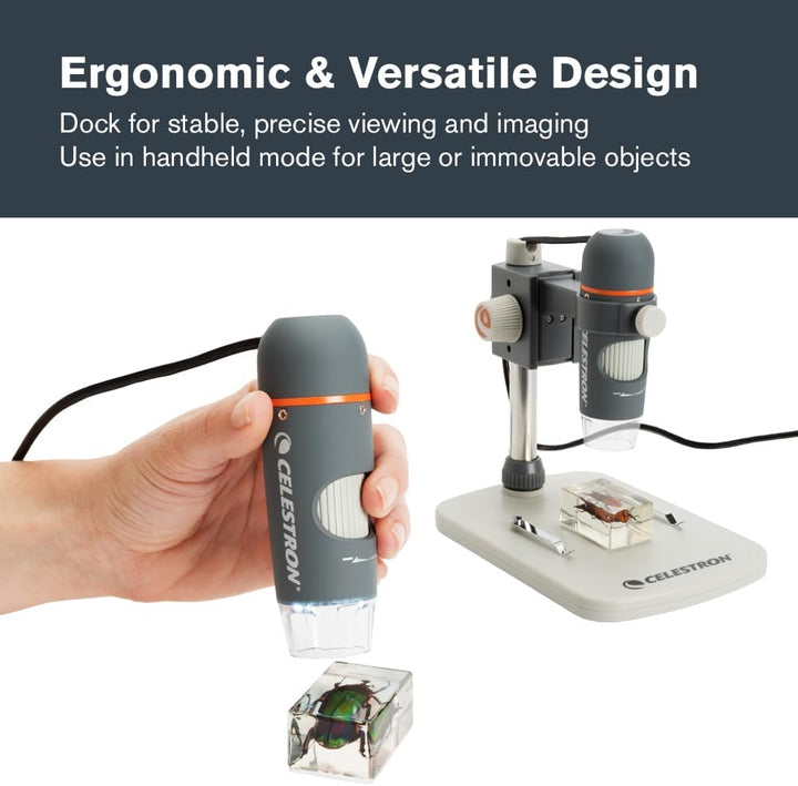 Celestron 44308 5 MP Handheld-Digitalmikroskop Pro Einzeln, Einzeln