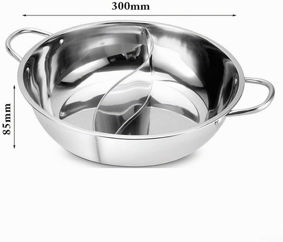Doppeltopf Edelstahl Hotpot zum Kochen geeignet für Induktionsherde und Gasherde ideal für Partys (B