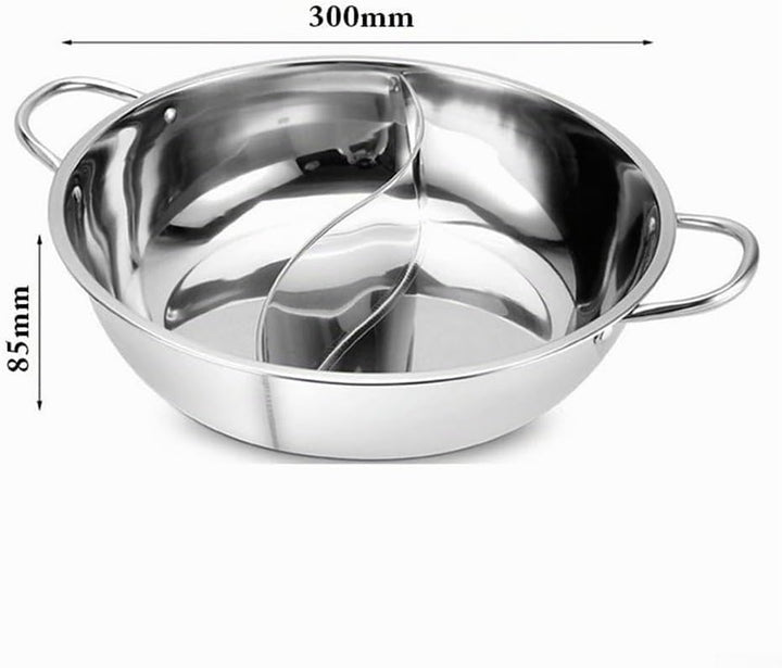 Doppeltopf Edelstahl Hotpot zum Kochen geeignet für Induktionsherde und Gasherde ideal für Partys (B