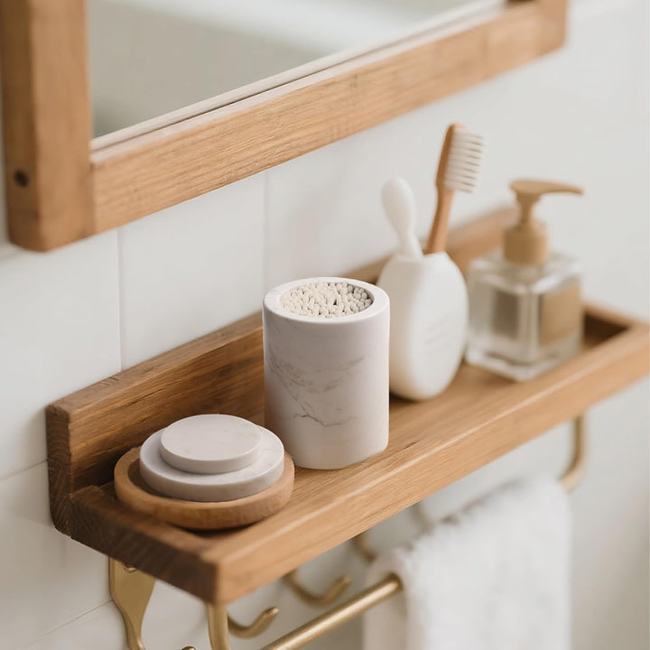 Marmor-Behälter, Marmor-Kottonswab-Behälter mit Deckel, Badezimmer-Vanity-Organizer, geeignet zur Au