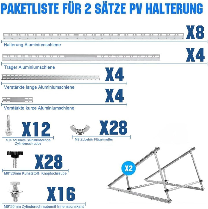 Verstärkte Stabilität Solarpanel Halterung Strukturell Verbessert Solarmodul Halterung Balkonkraftwe