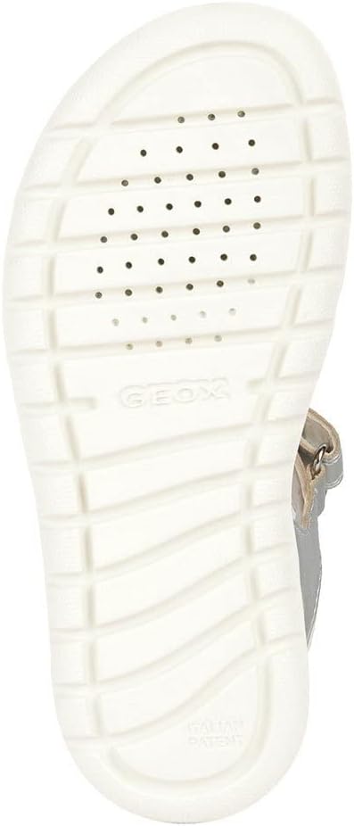 Geox Mädchen J Soleima Gir Sandal 24 EU Silver White, 24 EU Silver White