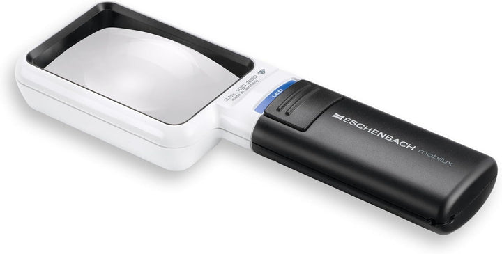 Eschenbach OPTIK Lupe Handlupe mit LED-Beleuchtung mobiluxLED 75x50mm, 15113, 3,5 x Vergrösserung, 7