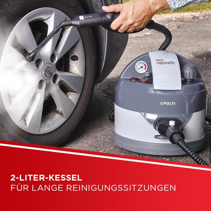 Polti Vaporetto Eco Pro 3.0 Kalstop mit 20 Kalstop-Antikalk-Fläschchen, Dampfreiniger mit Boiler und