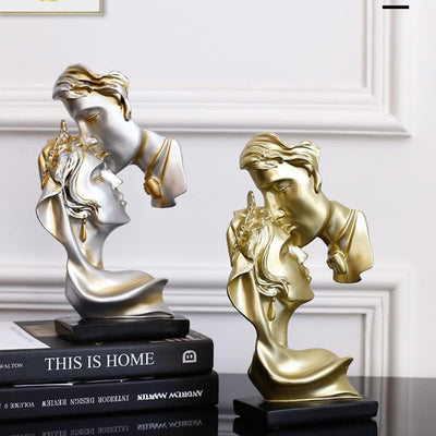 PIGPIGFLY Liebeskuss Statue,Abstrakte Skulptur,Deko Figuren, Deko Wohnzimmer Modern Zum Hinstellen,