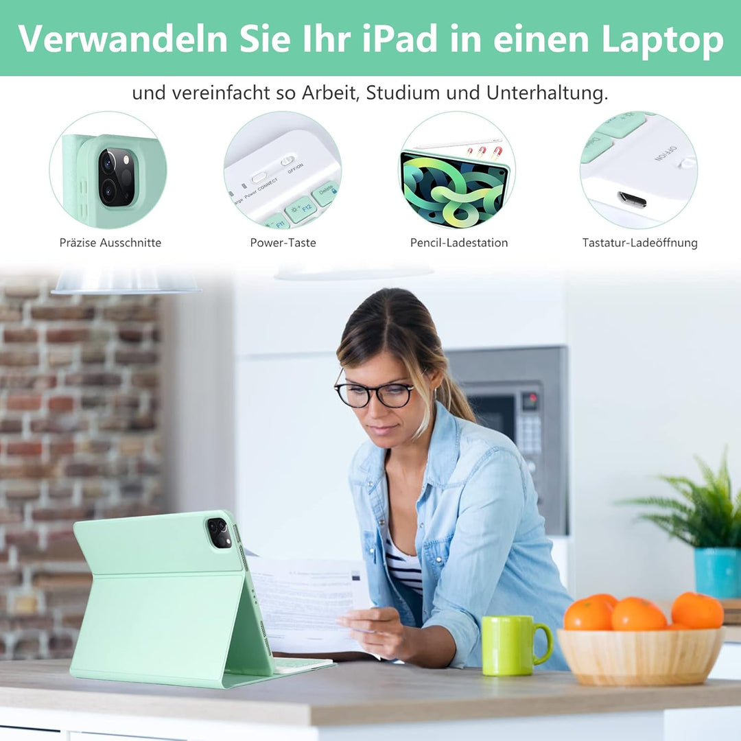 Tastatur für iPad Air 5 2022/Air 4 2020, Hülle für iPad Air 10.9 (4. Generation) 2020/iPad 10.9/iPad