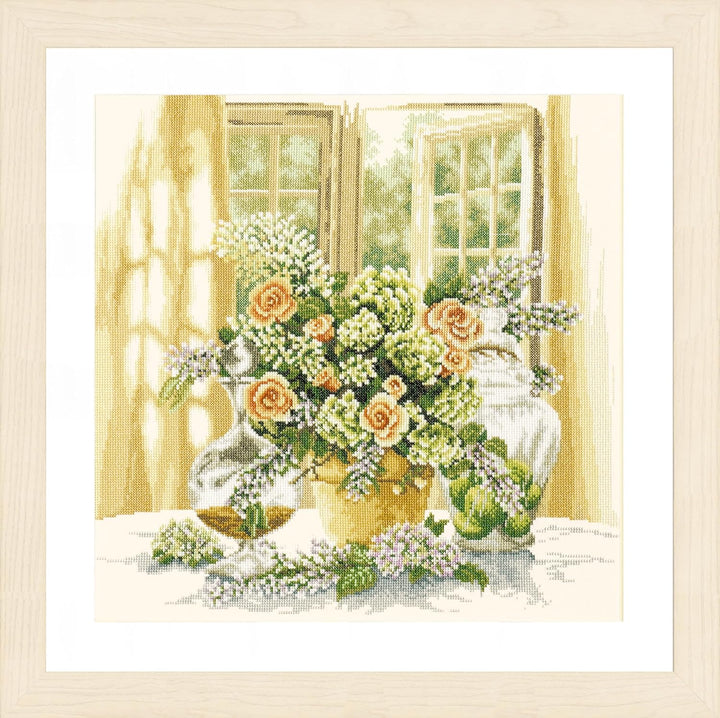 Lanarte Zählmusterpackung Sonniger Morgen Kreuzstichpackung, Baumwolle, Mehrfarbig, 40 x 40 x 0.3 cm