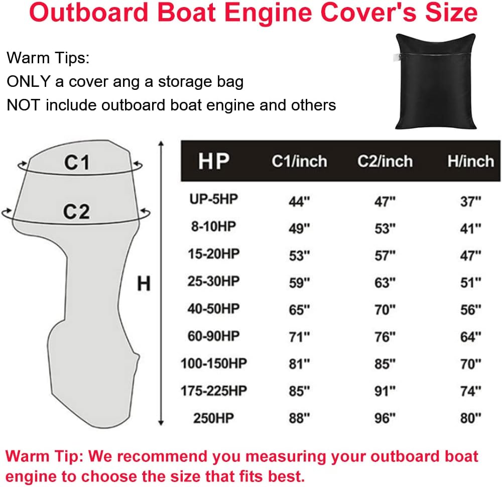 Aussenbord-Motorabdeckung, Skyour wasserdichte Bootsmotorabdeckung, Staub-Rian UV-Motor-Schutzabdeck