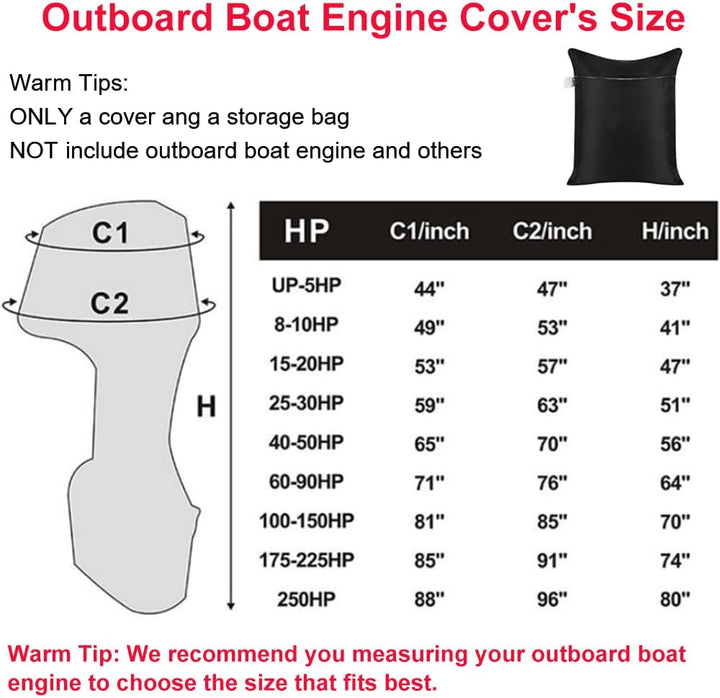 Aussenbord-Motorabdeckung, Skyour wasserdichte Bootsmotorabdeckung, Staub-Rian UV-Motor-Schutzabdeck