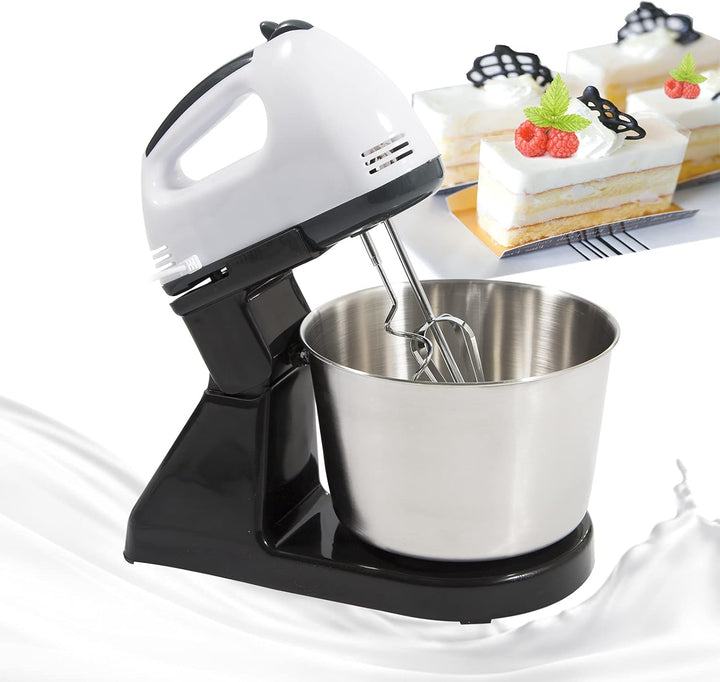 Teig Hand Mixer Set 100W 1.7L Rührmaschine Teigknetmaschine Stabmixer Küchenmaschinen, Rührgeräte, 7