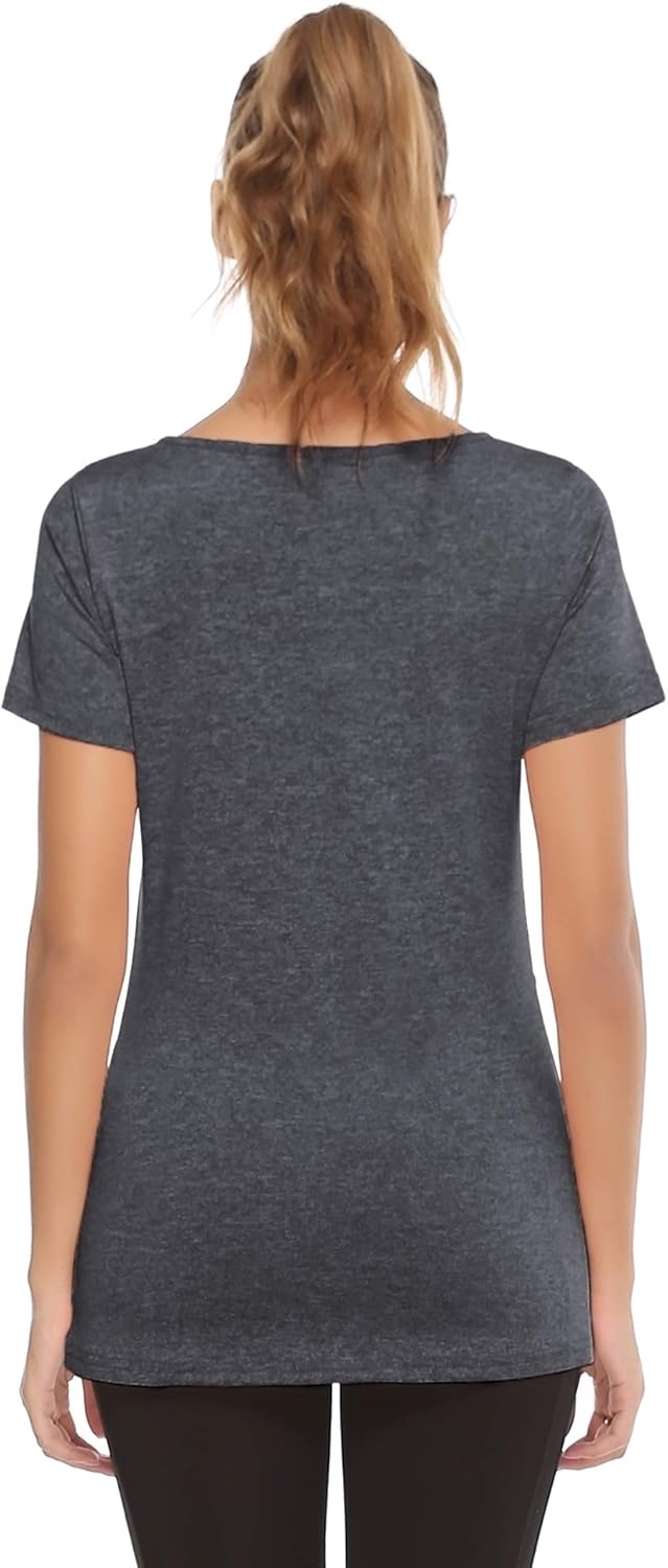 iClosam Damen Sport T-Shirt Running Fitness Laufshirt Kleidung Yoga Top Funktionsshirt Sportshirt Ku