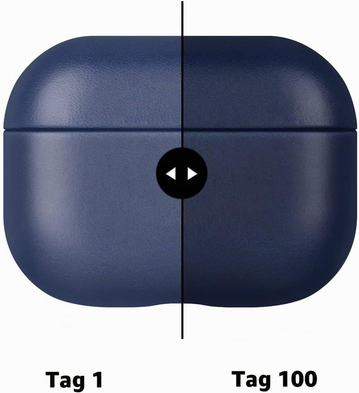 Maogoam für AirPods 4. Generation Case Leder, Echtes Crystal Oil Wax Rindsleder Case Cover für Apple