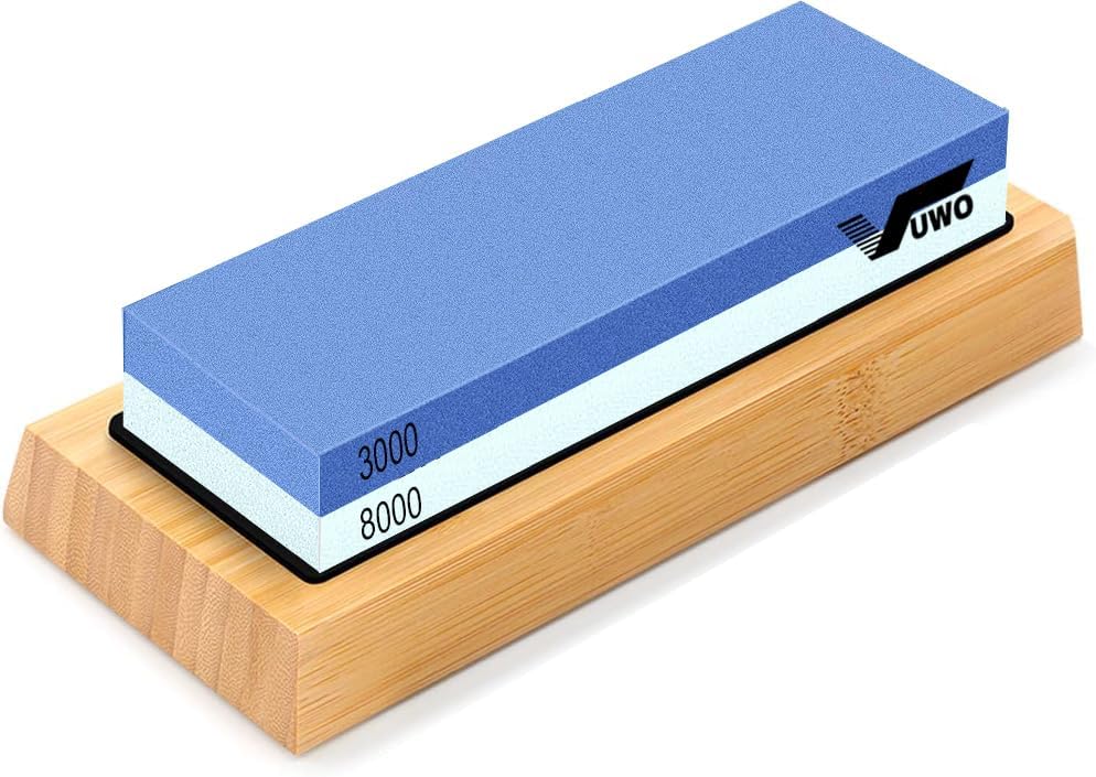 vuwo Schleifstein Set für Messer - Wetzstein Körnung 400/1000 3000/8000 Japanischer Abziehstein mit
