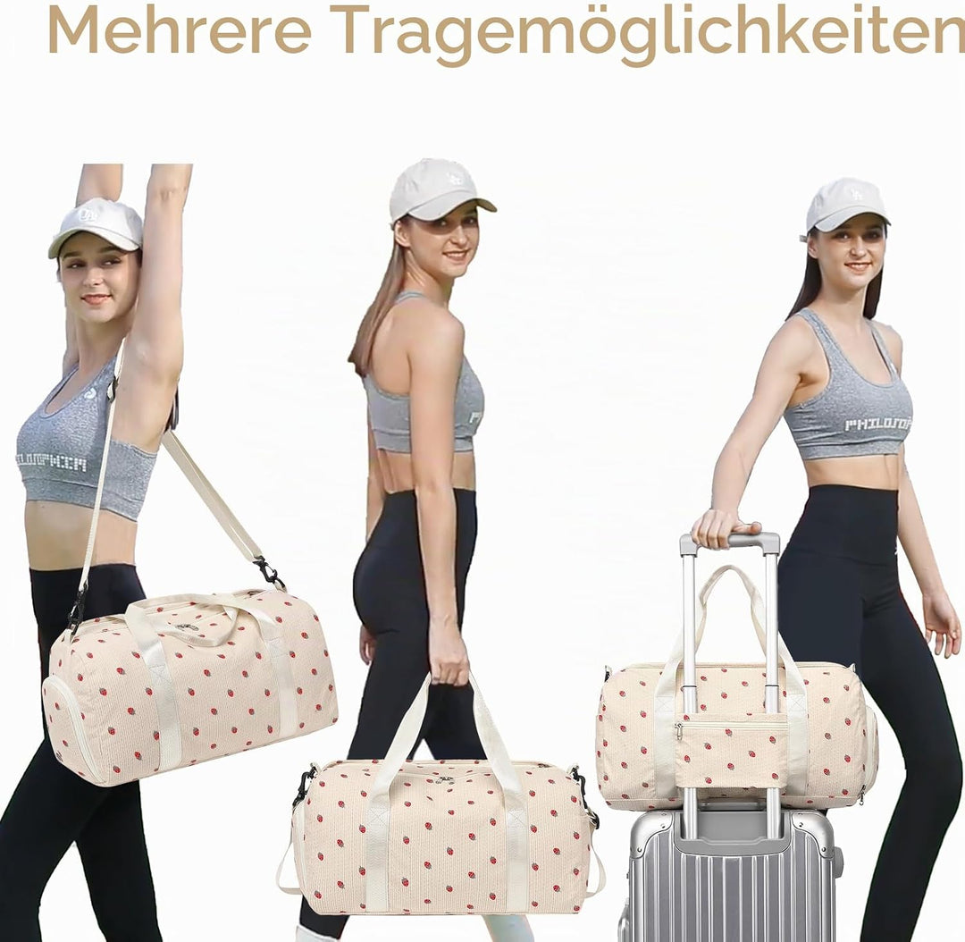 LOIDOU Sporttasche Reisetasche Frauen Mädchen Jungen Sporttasche mit grossem Schuhfach Nassfach Spor