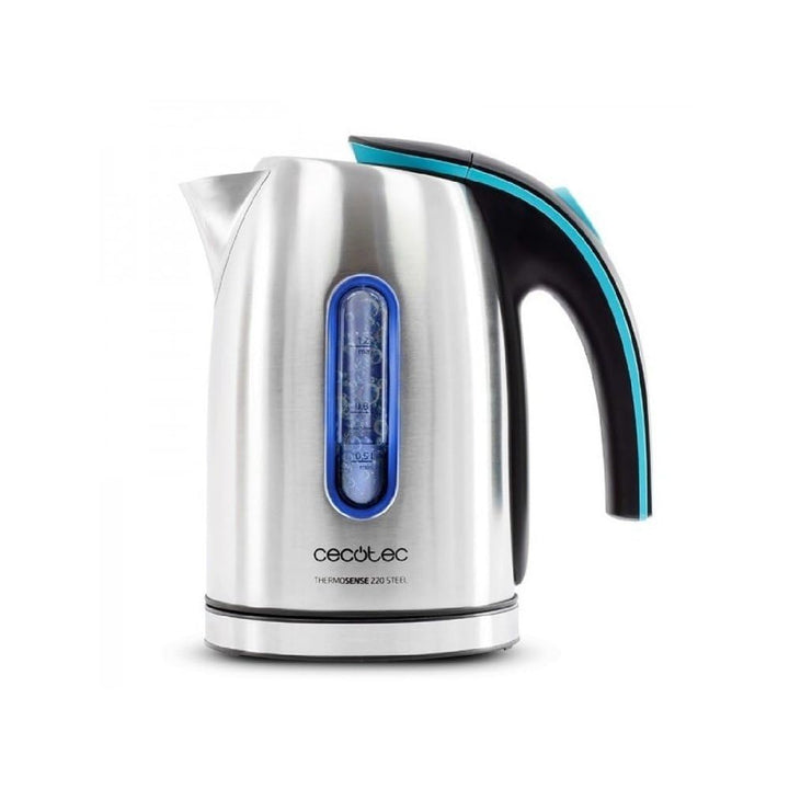 Cecotec elektrischer Wasserkocher TermoSence 220 STeel, 1.2 Liter, BPA-frei, rostfreier Stahl, Anti-