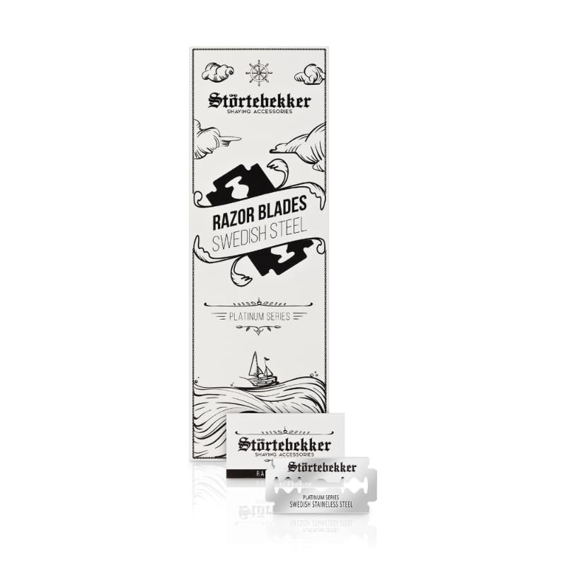 Störtebekker® Einstiegsset - mit Rasierhobel inkl. Etui (Schwarz) und 10 Klingen + 100 Extra Störteb