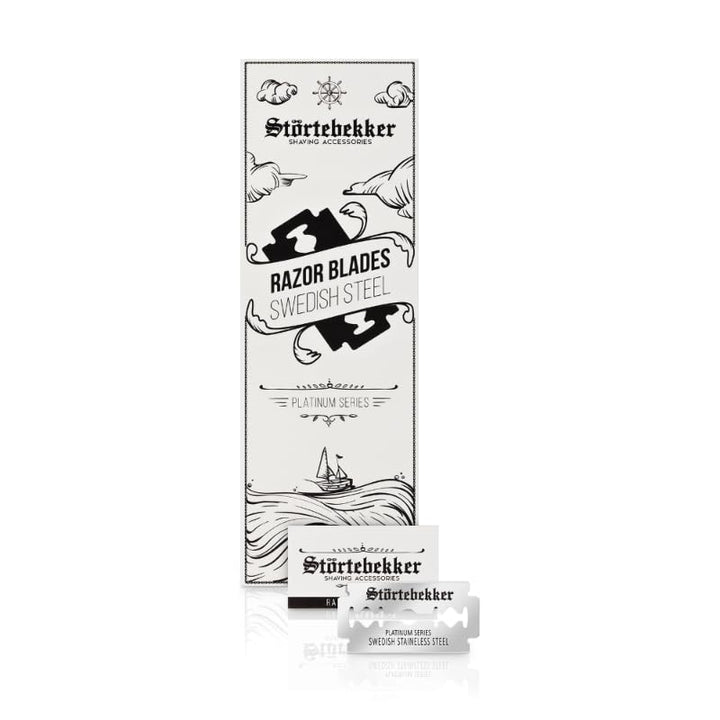 Störtebekker® Einstiegsset - mit Rasierhobel inkl. Etui (Schwarz) und 10 Klingen + 100 Extra Störteb