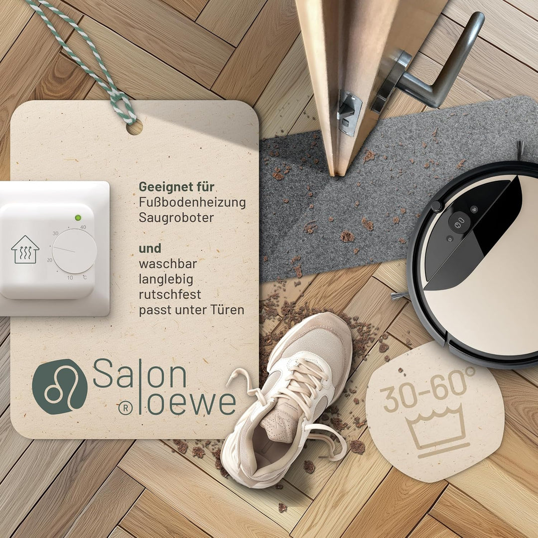 Salonloewe Fussmatte waschbar Schuhparkplatz Anthrazit 30 x 100 cm Eingangs-Matte Läufer schmal unif