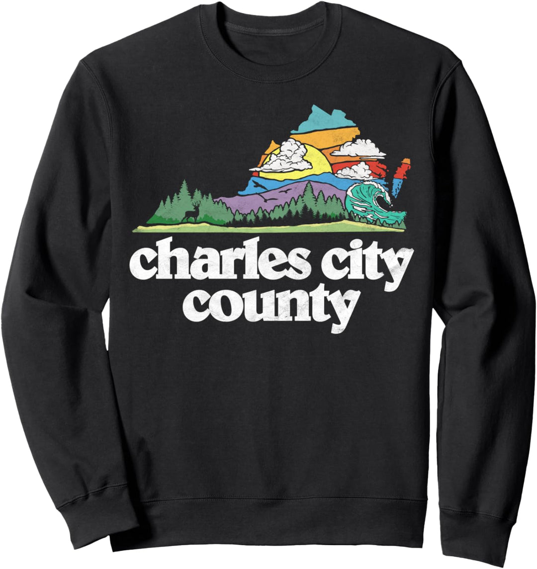Charles City County Virginia Outdoors & Nature Lover Retro Sweatshirt