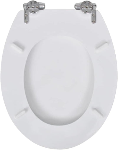 HOMIUSE Toilettensitz MDF Deckel mit Absenkautomatik Weiss Toilettendeckel Wc Sitz mit Absenkautomat