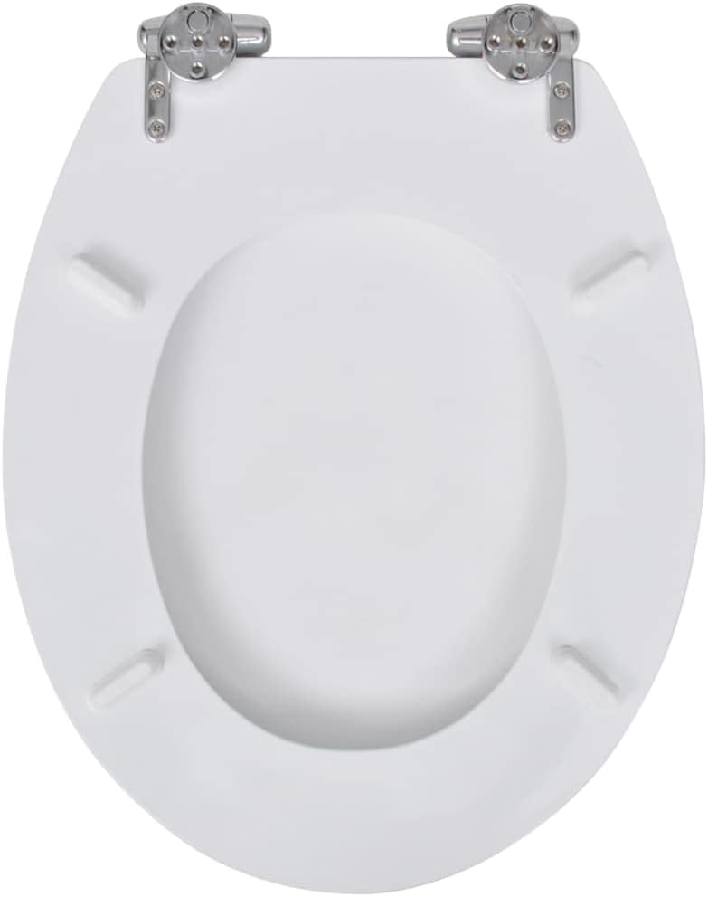 HOMIUSE Toilettensitz MDF Deckel mit Absenkautomatik Weiss Toilettendeckel Wc Sitz mit Absenkautomat