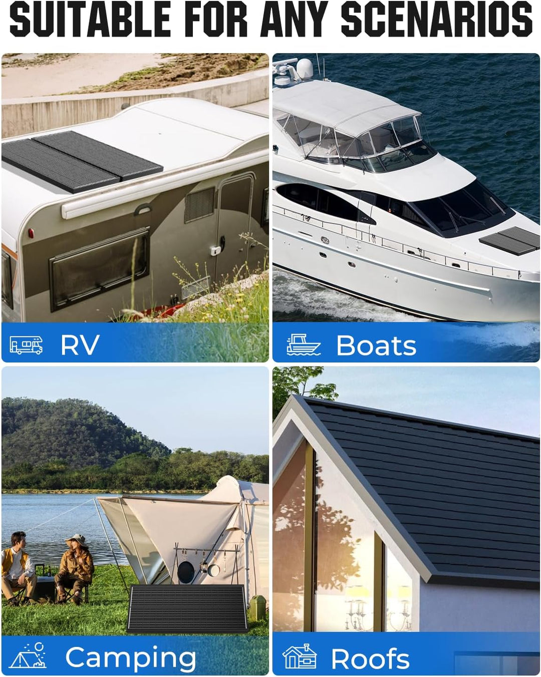 18BB 100Watt Solarpanel, N-Type 12 V 100 W Solarmodul, 25% Hocheffiziente Monokristalline PV-Module,
