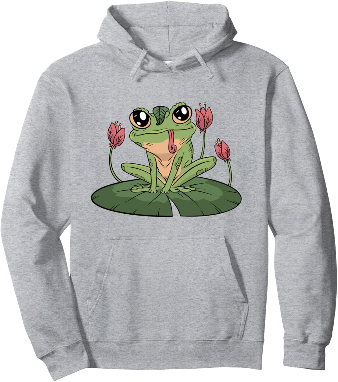 Frosch im Blatt Amphibien Pullover Hoodie