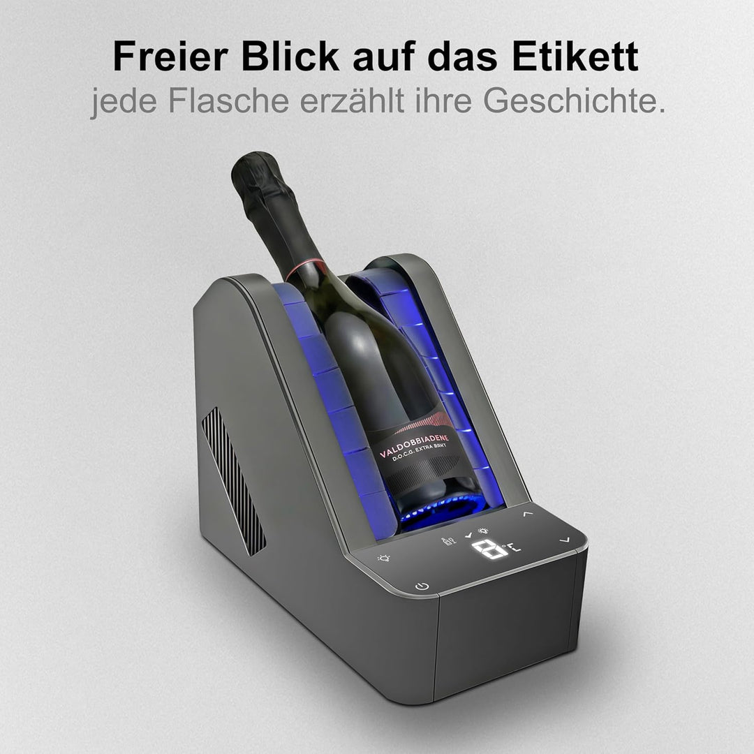 Elektrischer Weinkühler für Tisch & Bar – Präzisionskühlung ohne Eis – 24h Dauerbetrieb für Wein & C