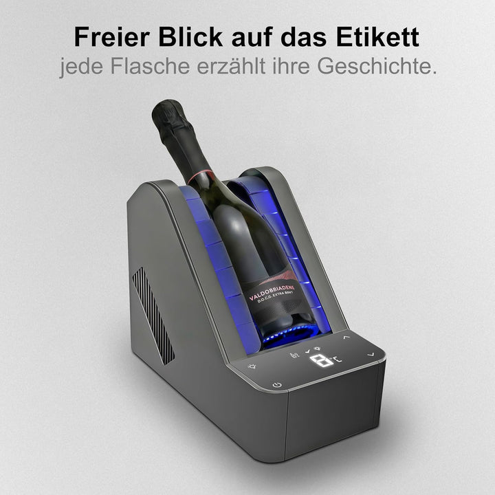 Elektrischer Weinkühler für Tisch & Bar – Präzisionskühlung ohne Eis – 24h Dauerbetrieb für Wein & C
