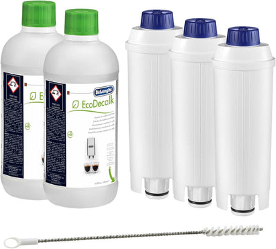 2x DELONGHI EcoDecalk Entkalker + 3x DELONGHI Wasserfilter DLS C002 + 1x DELONGHI Reinigungsbürste (