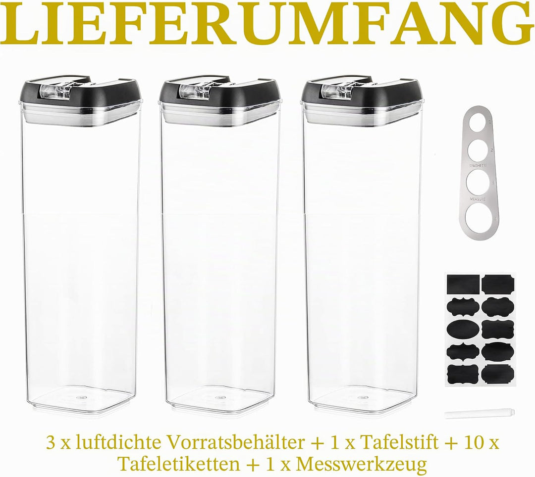 Vorratsdosen Aufbewahrungsbox Küche Vorratsbehälter Aufbewahrung: 3 Stück Luftdichte Pasta Behälter
