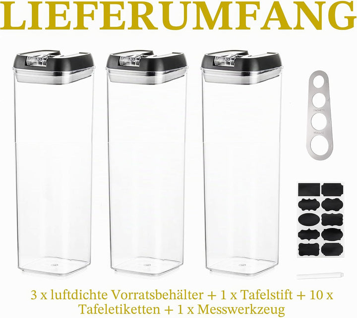 Vorratsdosen Aufbewahrungsbox Küche Vorratsbehälter Aufbewahrung: 3 Stück Luftdichte Pasta Behälter