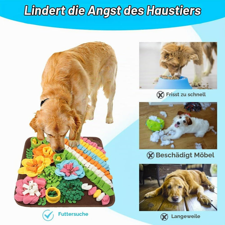 OSDUE Schnüffelteppich Hund, Futterschnüffel-Futtermatte, Hunde-Schnüffelmatte Welpen-Trainingsmatte