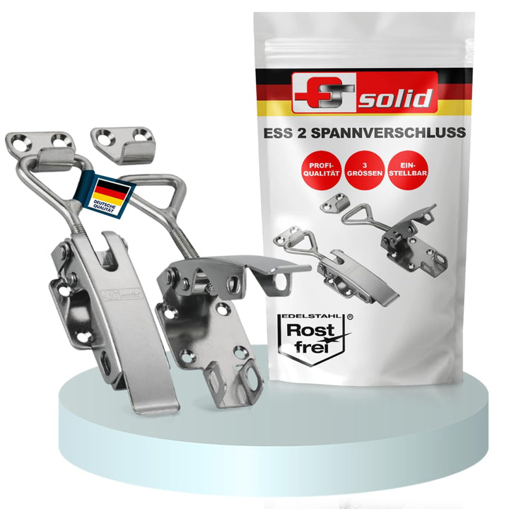 FTsolid [2er Set] einstellbarer Spannverschluss aus Edelstahl ESS2 Kistenverschluss rostfrei verstel