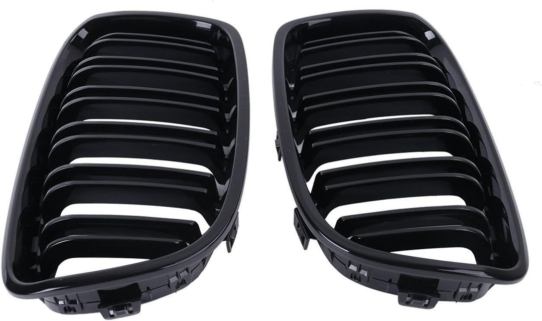 Ricoy Gloss Black 2011-2014 F20 F21 1 Series Sport Kidney Twin Flns Grillrost (Packung à 2 Stück) Sc