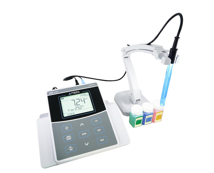 Apera Instruments PH800 Labor-/Tisch-pH-Messgerät (Inklusive 201T-F pH-Elektrode mit integrierter Te