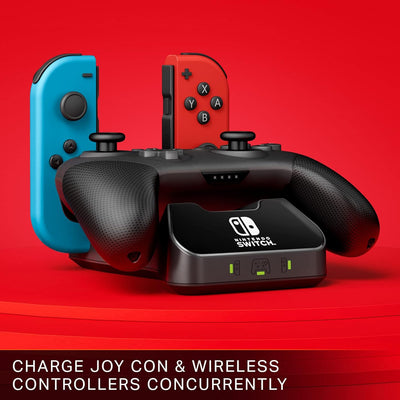 PowerA Controller-Ladestation für Nintendo Switch Schwarz Single, Schwarz Single