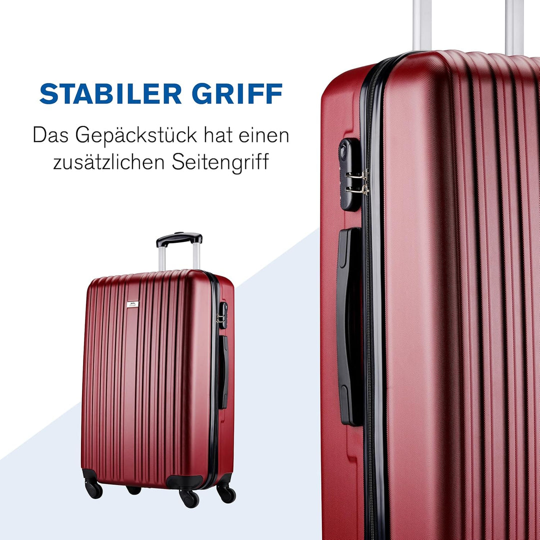 Slazenger Kofferset 2 Teilig/ 3 Teilig - Trolley Handgepack und Reisekoffer Gross - ABS Hartschalenk