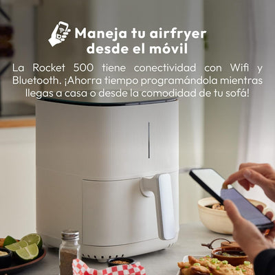 MasterPRO I-Rocket 500 | Hot Air Fryer | Colour White | 5 L Capacity and 1500 W Power | LED Touch Sc
