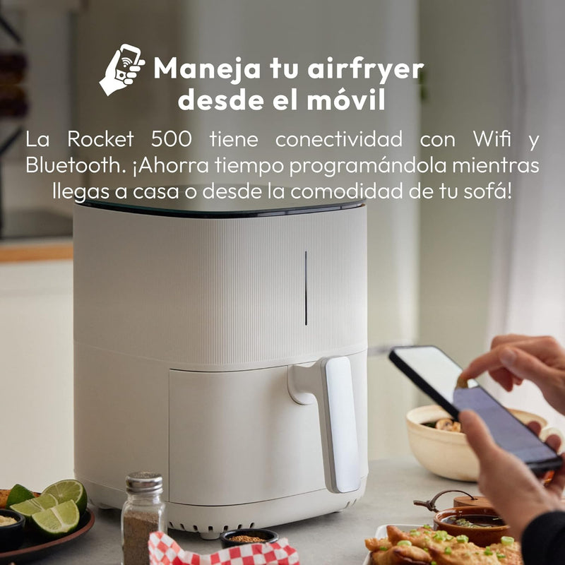 MasterPRO I-Rocket 500 | Hot Air Fryer | Colour White | 5 L Capacity and 1500 W Power | LED Touch Sc
