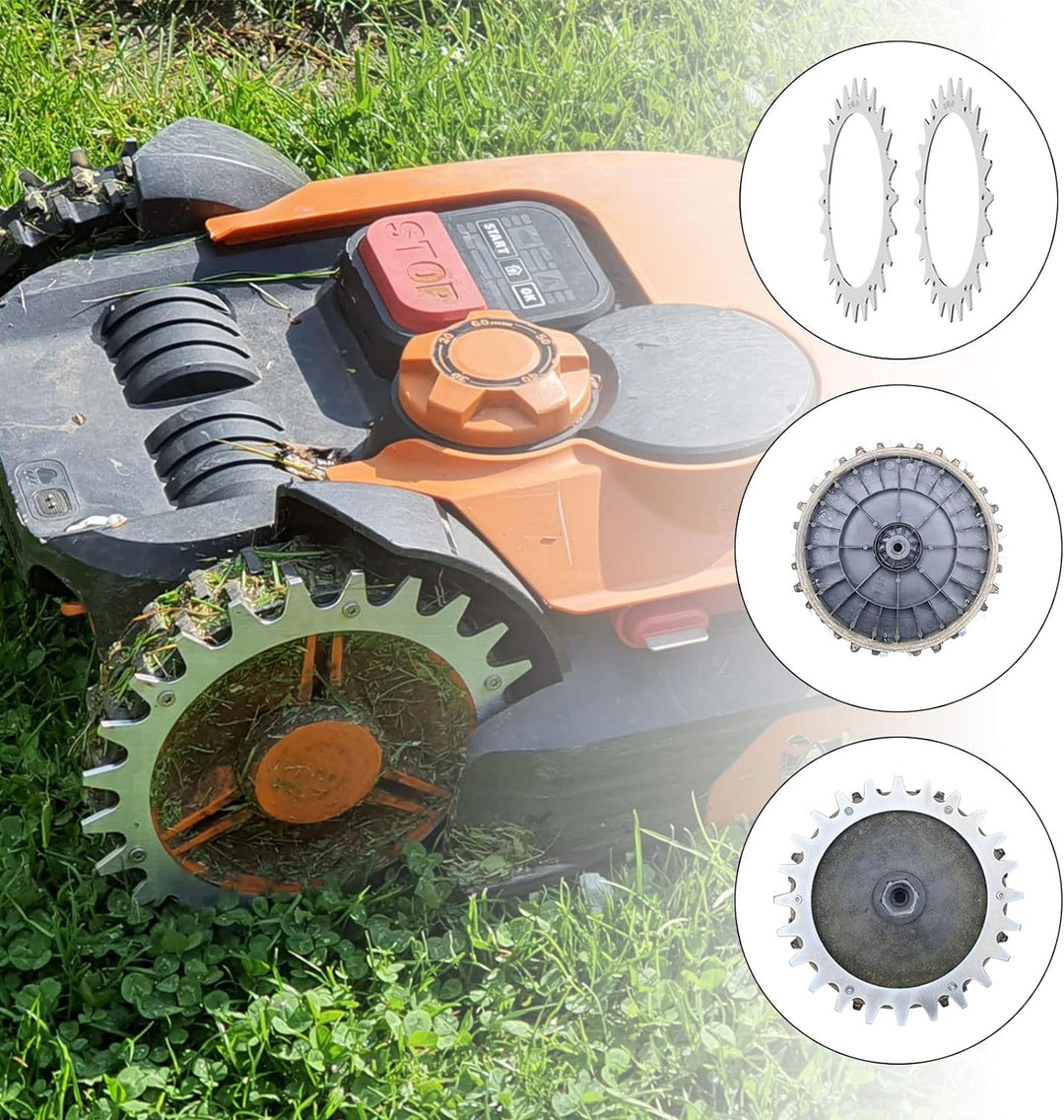 CDIYTOOL Rasenmäher-Spikes aus Edelstahl für Worx S/M, 205 mm Roboter-Rasenmäher, Radspikes mit 12 S