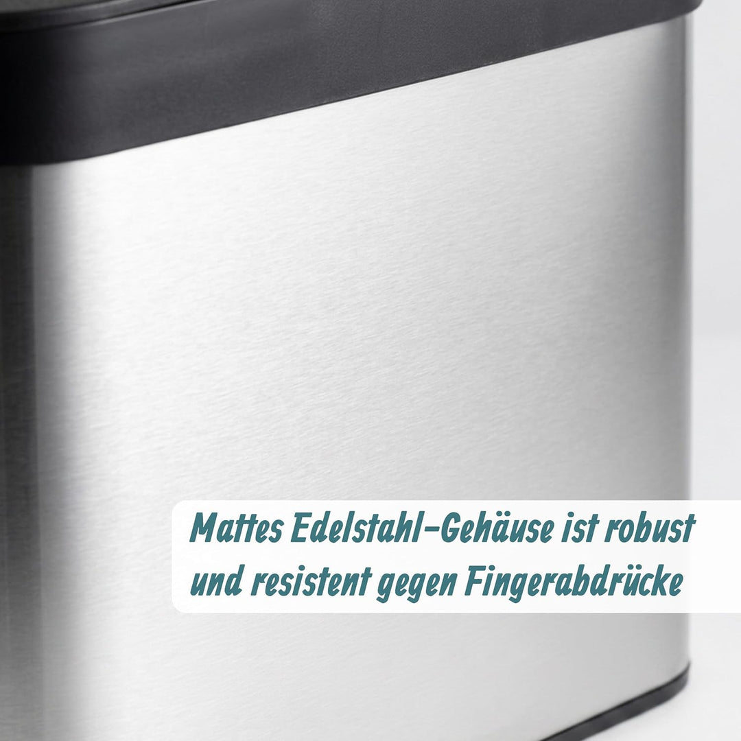 Relaxdays Biomülleimer Arbeitsplatte, 4,5 L, silber/schwarz | Komposteimer geruchsdicht, Inneneimer