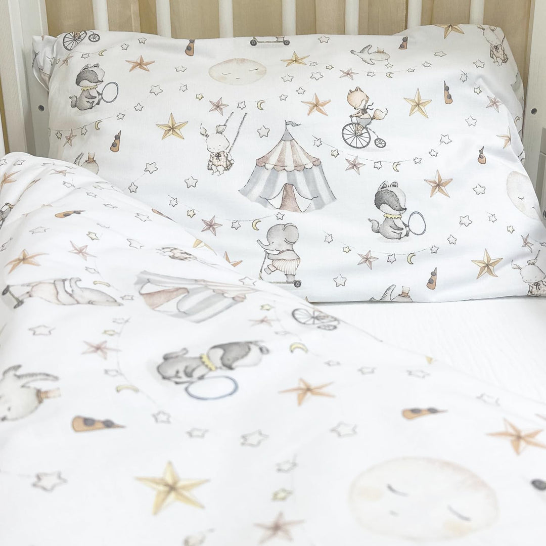 Kinderbettwäsche 90x120 + 40x60 | 100% Baumwolle Weiche & Farbenfrohe Bettwäsche für Babys | Mädchen