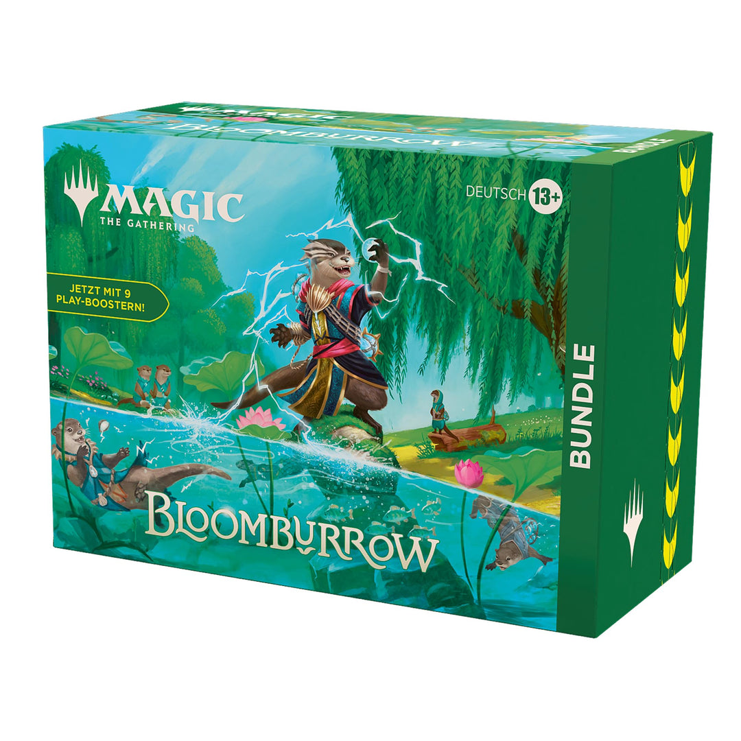 Magic: The Gathering Bloomburrow-Bundle – 9 Play-Booster, 30 Länderkarten + exklusives Zubehör (deut