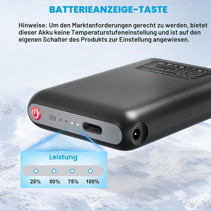 Wiederaufladbarer Li-Polymer-Akku, 7.4V 3000mAh beheizbar Hausschuh Batteries,Beheizbare Socken akku
