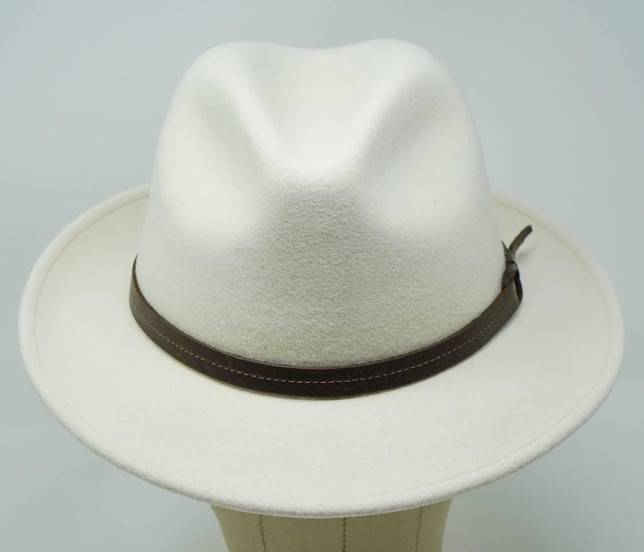 The Stoker – leichte breite Krempe – wasserabweisend – Fedora Trilby Style Filzhut XS Roh, XS Roh