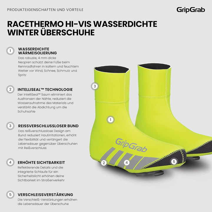 GripGrab RaceThermo Winter Rennrad Neopren Überschuhe wasserdichte Warme Reissverschlusslose Thermo