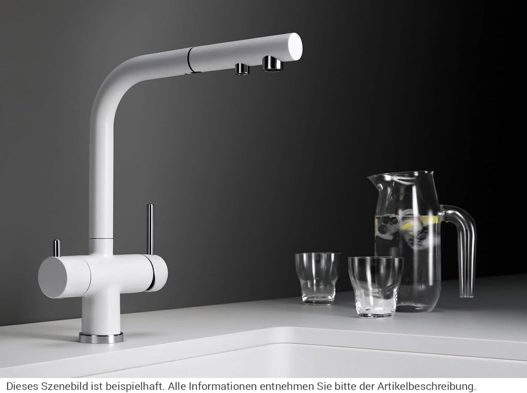 BLANCO FONTAS II Filter | Küchenarmatur in schwarz matt | Hochdruck | Rückflussverhinderer | Keramik